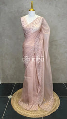 ORGANZA HAND EMBROIDERY DESIGNER SAREE