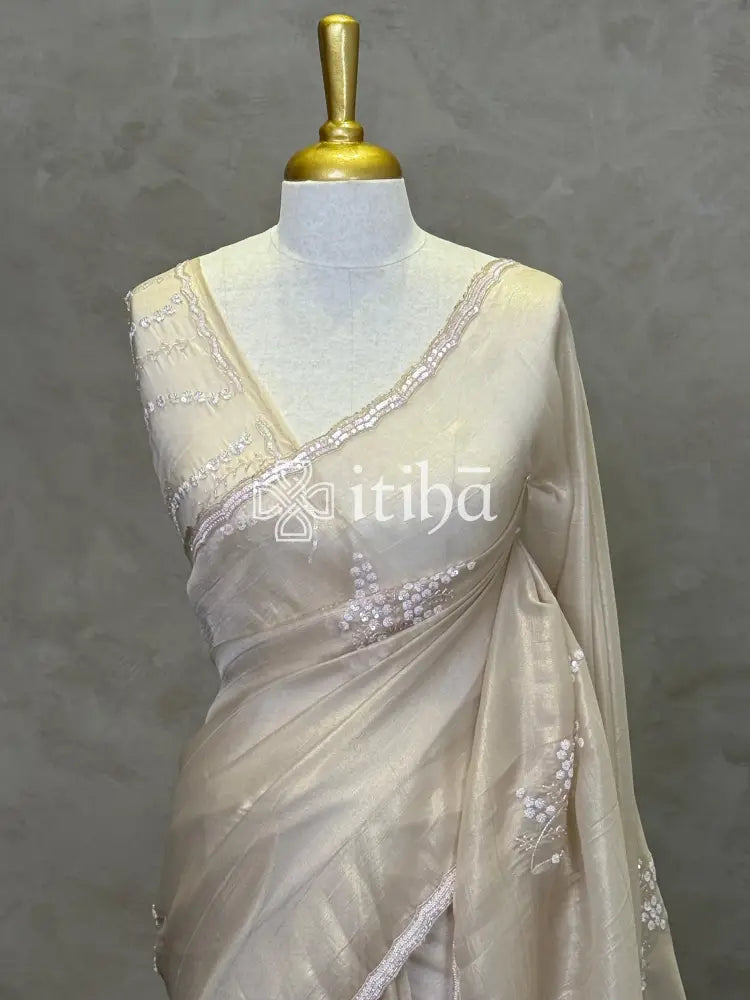 ORGANZA HAND EMBROIDERY DESIGNER SAREE