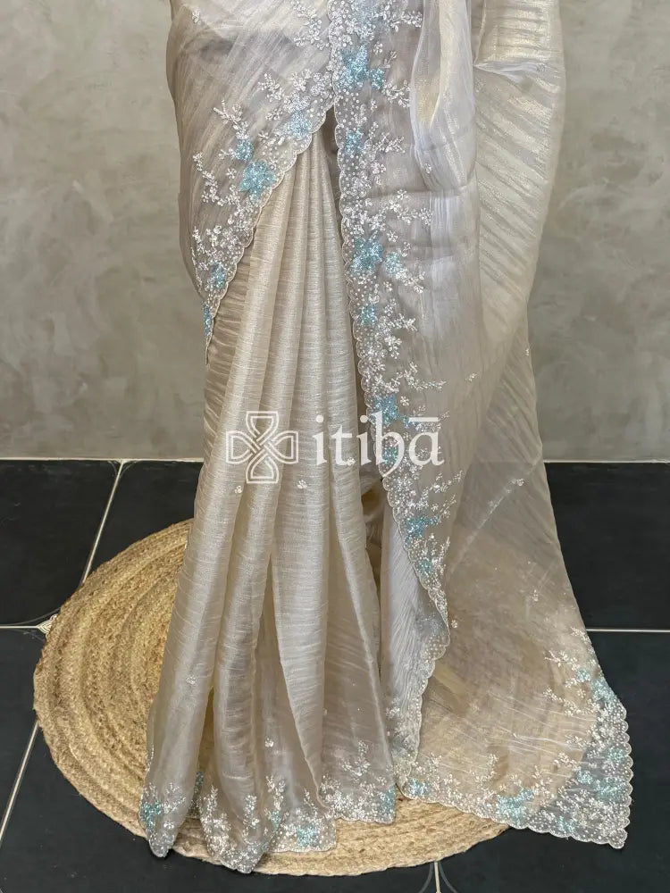 ORGANZA HAND EMBROIDERY DESIGNER SAREE