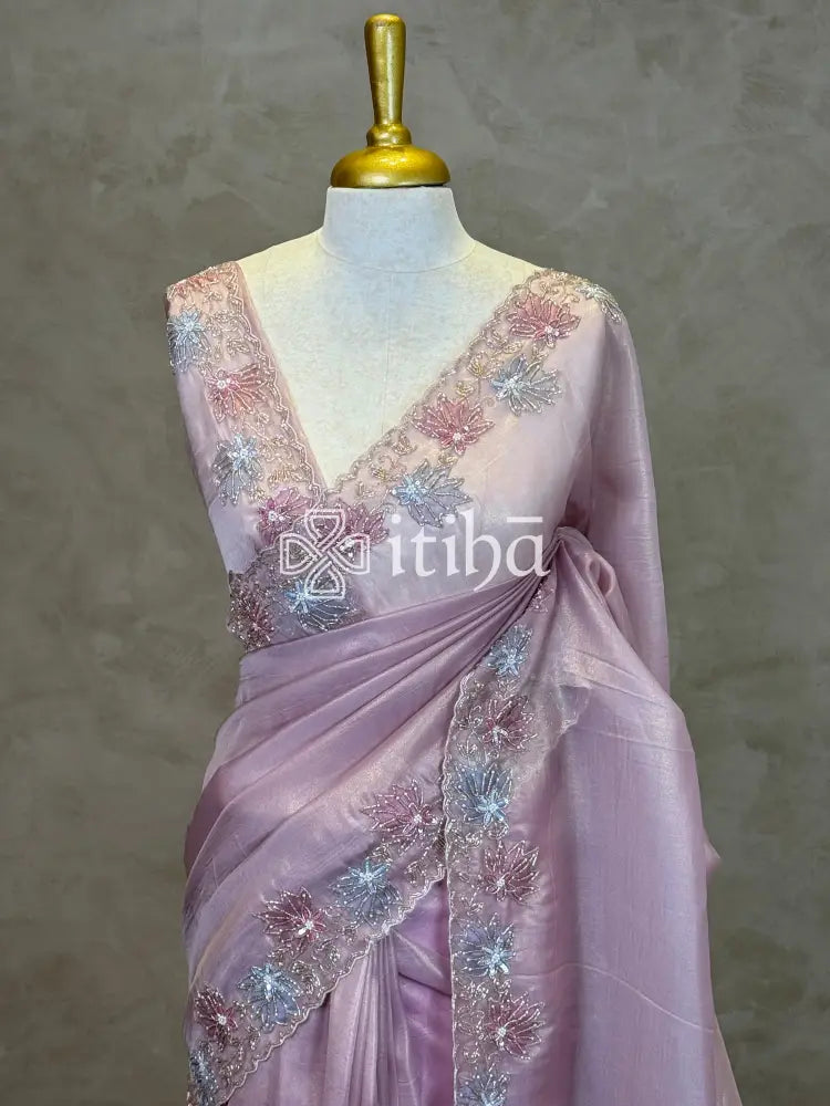 ORGANZA HAND EMBROIDERY DESIGNER SAREE
