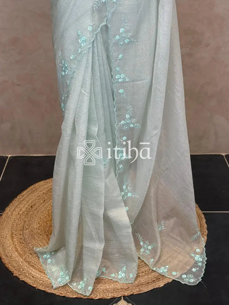 ORGANZA HAND EMBROIDERY DESIGNER SAREE