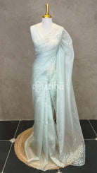 ORGANZA HAND EMBROIDERY DESIGNER SAREE