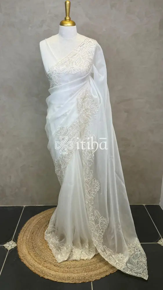 ORGANZA HAND EMBROIDERY DESIGNER SAREE