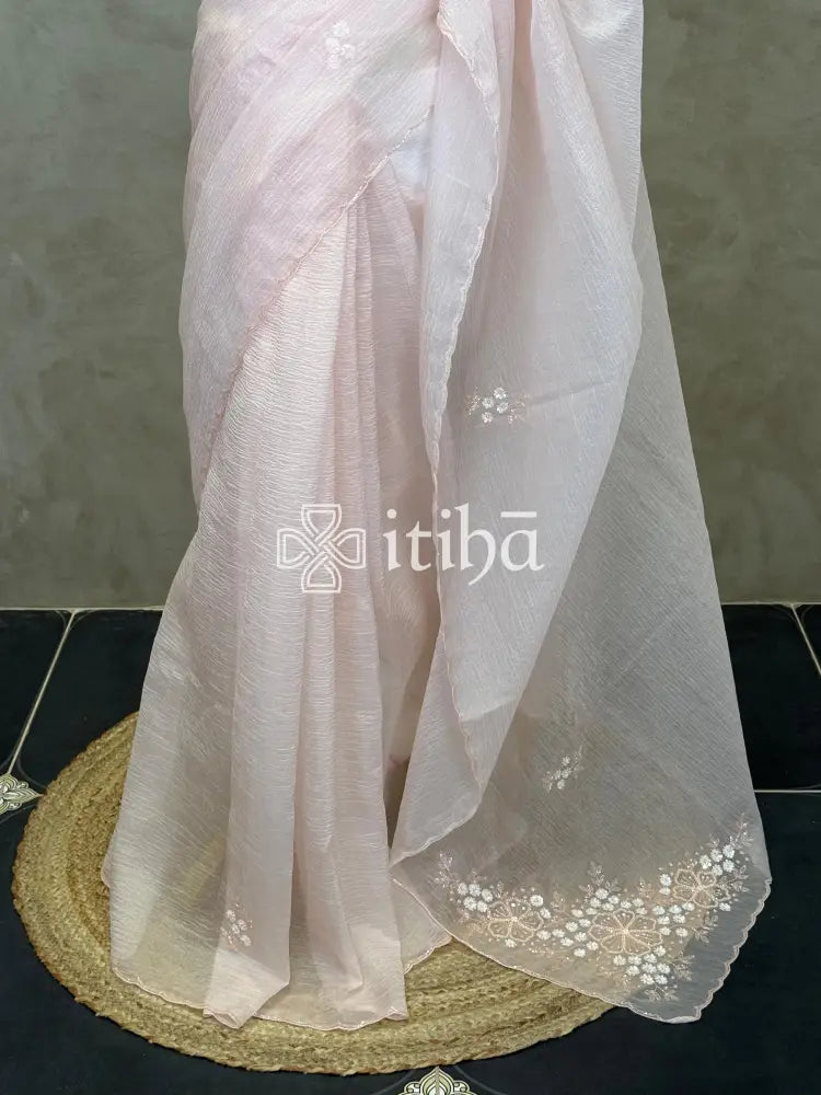 ORGANZA HAND EMBROIDERY DESIGNER SAREE