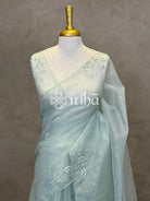 ORGANZA HAND EMBROIDERY DESIGNER SAREE