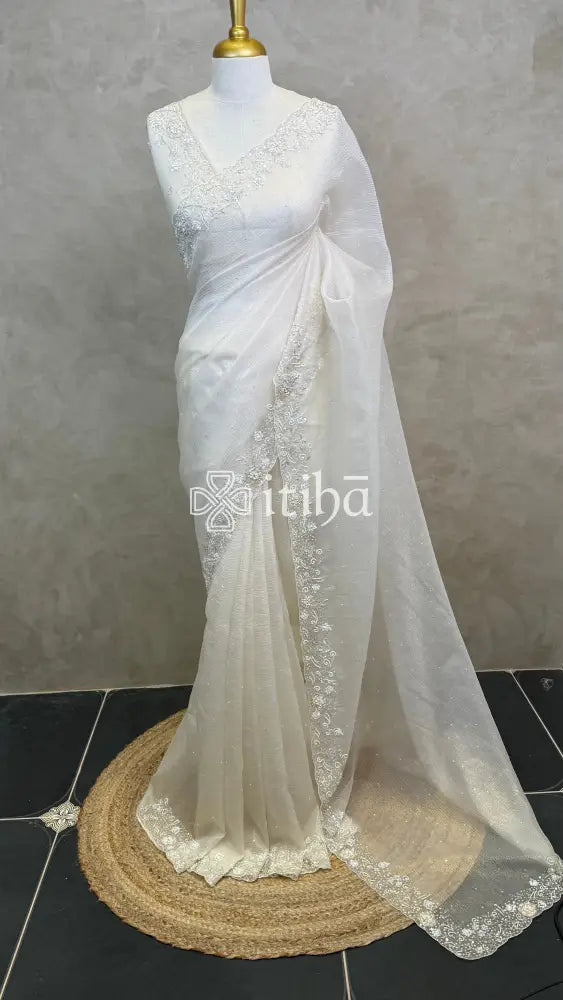 ORGANZA HAND EMBROIDERY DESIGNER SAREE