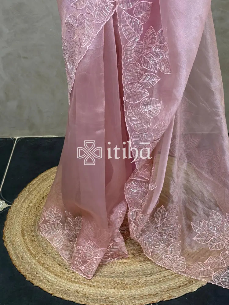 ORGANZA HAND EMBROIDERY DESIGNER SAREE