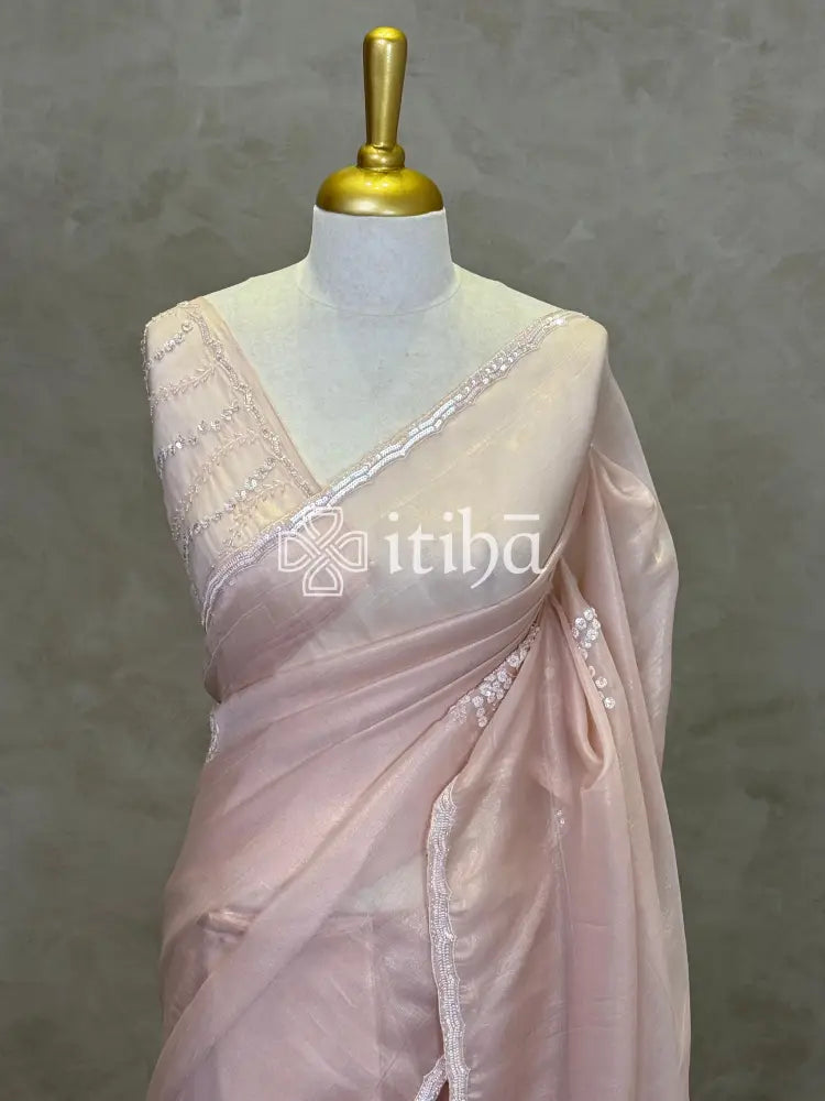 ORGANZA HAND EMBROIDERY DESIGNER SAREE