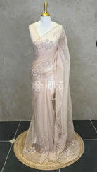 ORGANZA HAND EMBROIDERY DESIGNER SAREE