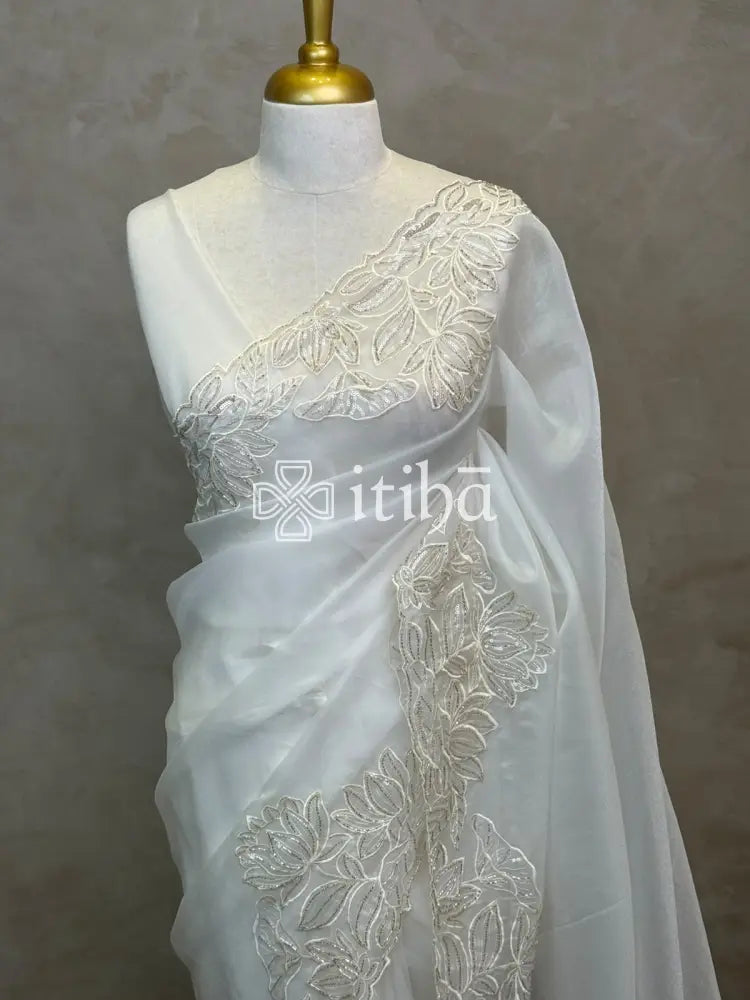 ORGANZA HAND EMBROIDERY DESIGNER SAREE