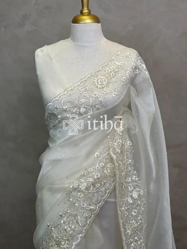 ORGANZA HAND EMBROIDERY DESIGNER SAREE
