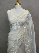 ORGANZA HAND EMBROIDERY DESIGNER SAREE