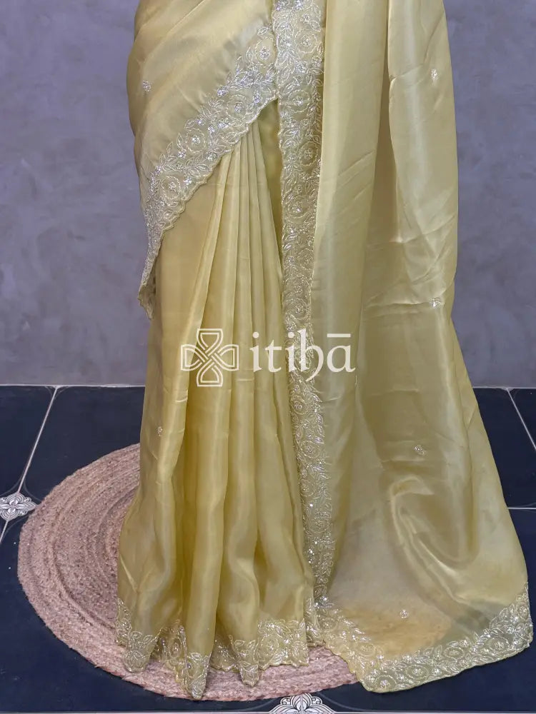 ORGANZA HAND EMBROIDERY DESIGNER SAREE