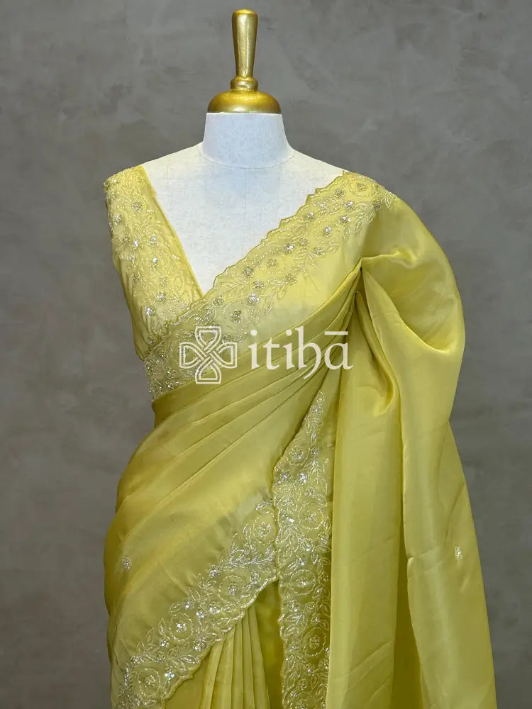 ORGANZA HAND EMBROIDERY DESIGNER SAREE