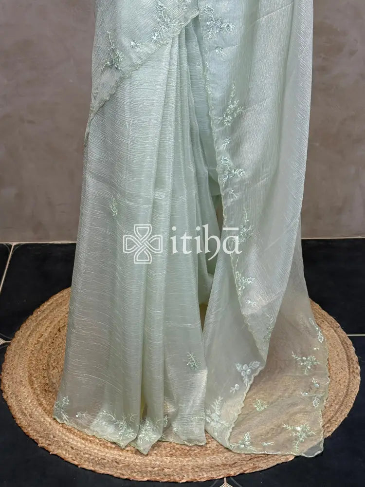 ORGANZA HAND EMBROIDERY DESIGNER SAREE