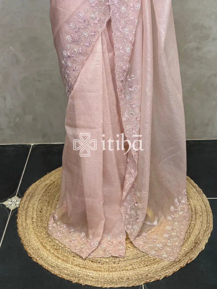 ORGANZA HAND EMBROIDERY DESIGNER SAREE