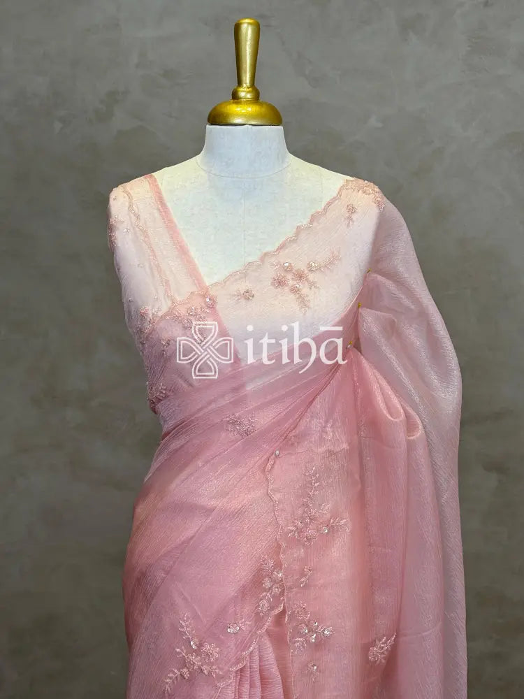 ORGANZA HAND EMBROIDERY DESIGNER SAREE