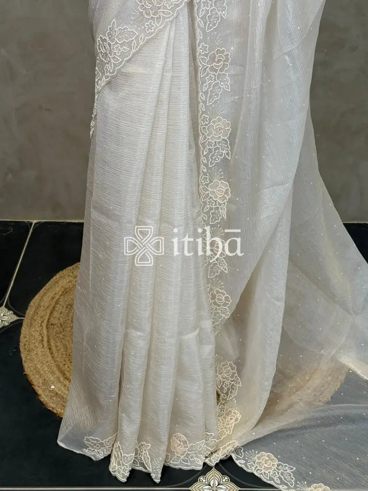 ORGANZA HAND EMBROIDERY DESIGNER SAREE