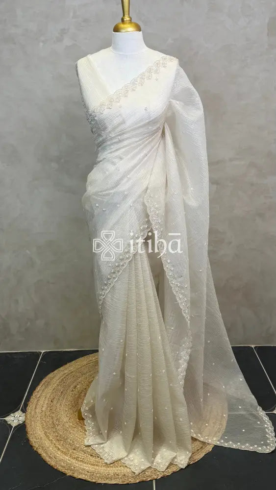 ORGANZA HAND EMBROIDERY DESIGNER SAREE
