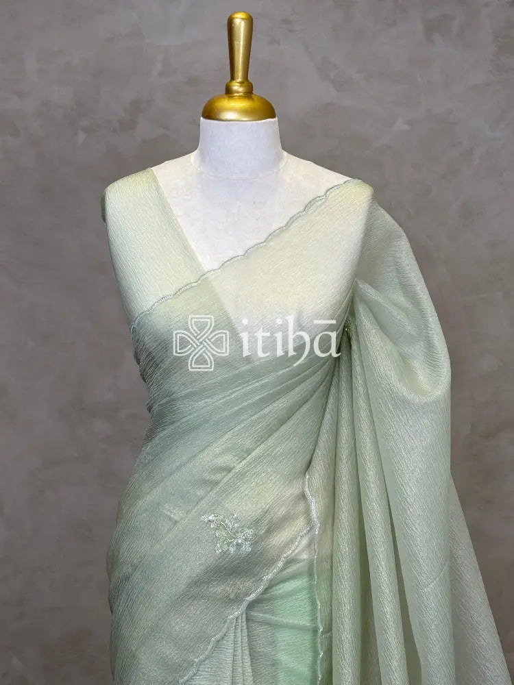 ORGANZA HAND EMBROIDERY DESIGNER SAREE