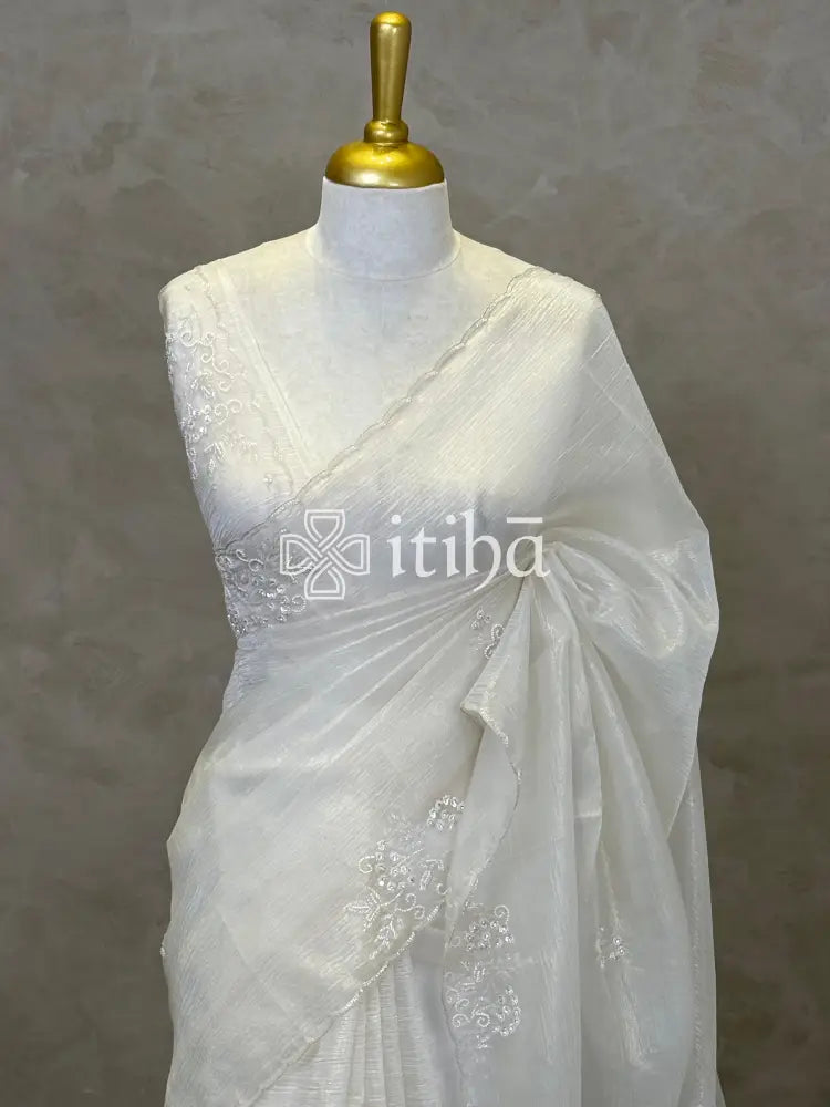 ORGANZA HAND EMBROIDERY DESIGNER SAREE