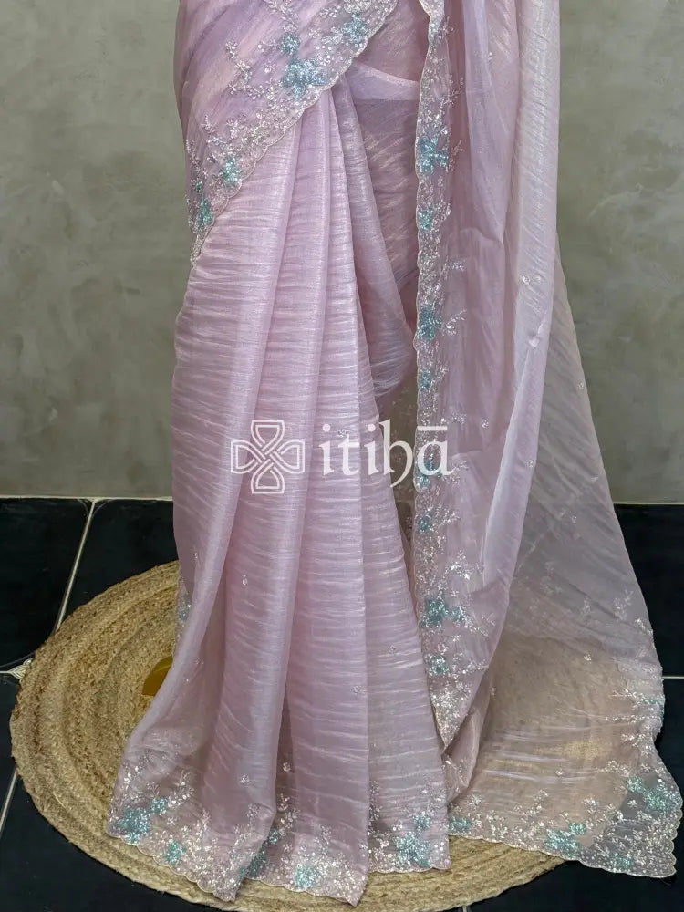 ORGANZA HAND EMBROIDERY DESIGNER SAREE