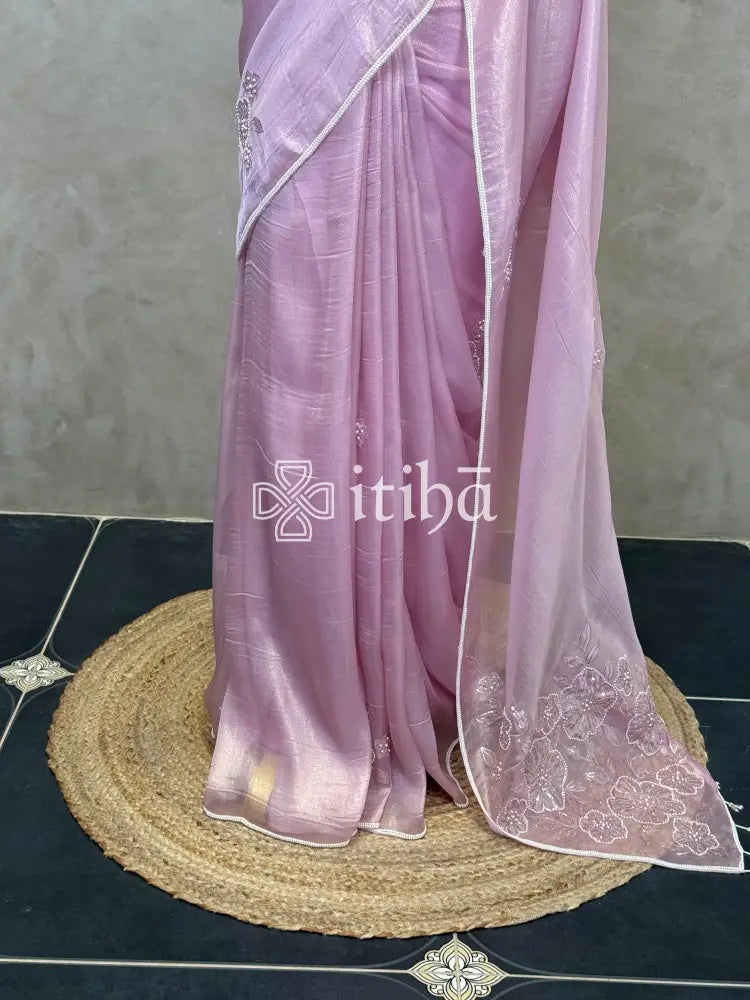 ORGANZA HAND EMBROIDERY DESIGNER SAREE