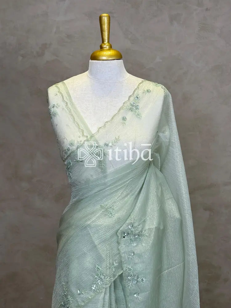 ORGANZA HAND EMBROIDERY DESIGNER SAREE