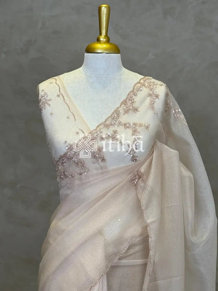 ORGANZA HAND EMBROIDERY DESIGNER SAREE