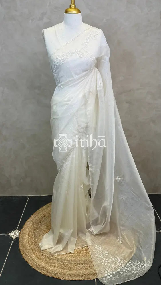ORGANZA HAND EMBROIDERY DESIGNER SAREE