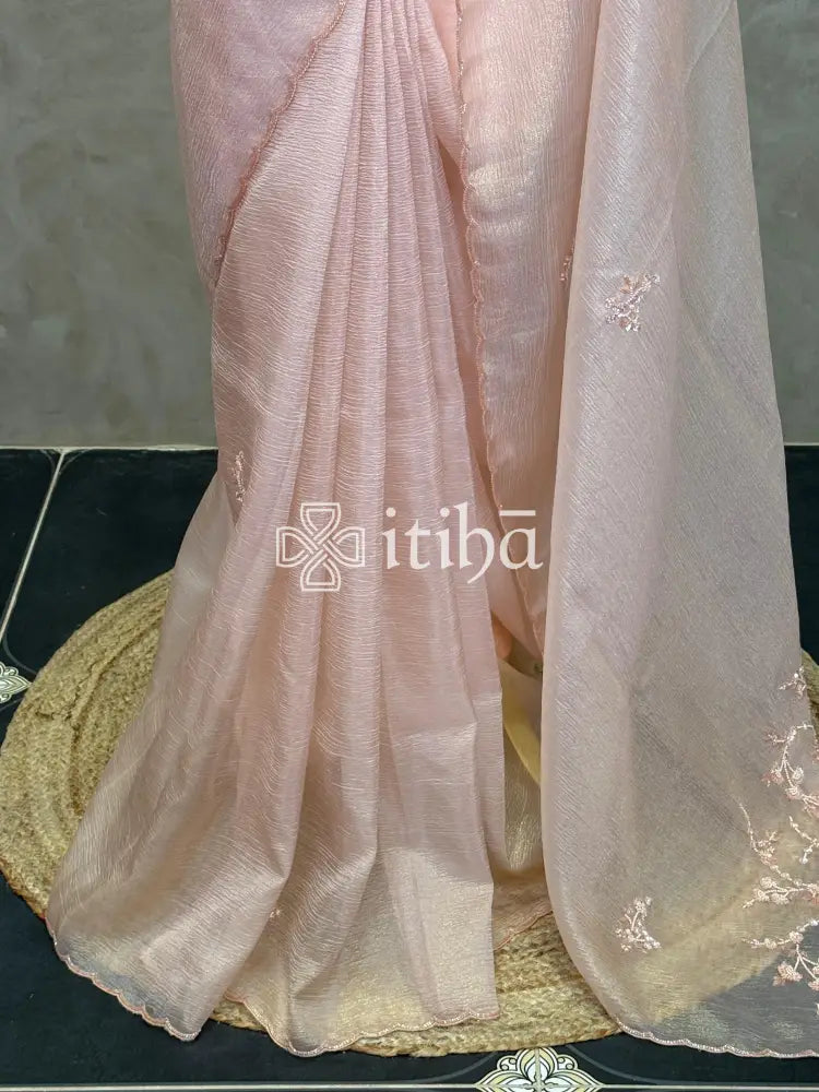 ORGANZA HAND EMBROIDERY DESIGNER SAREE