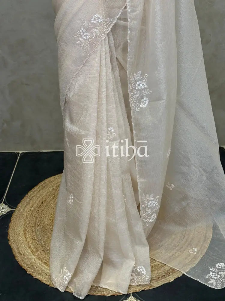 ORGANZA HAND EMBROIDERY DESIGNER SAREE
