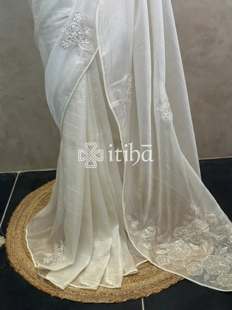 ORGANZA HAND EMBROIDERY DESIGNER SAREE