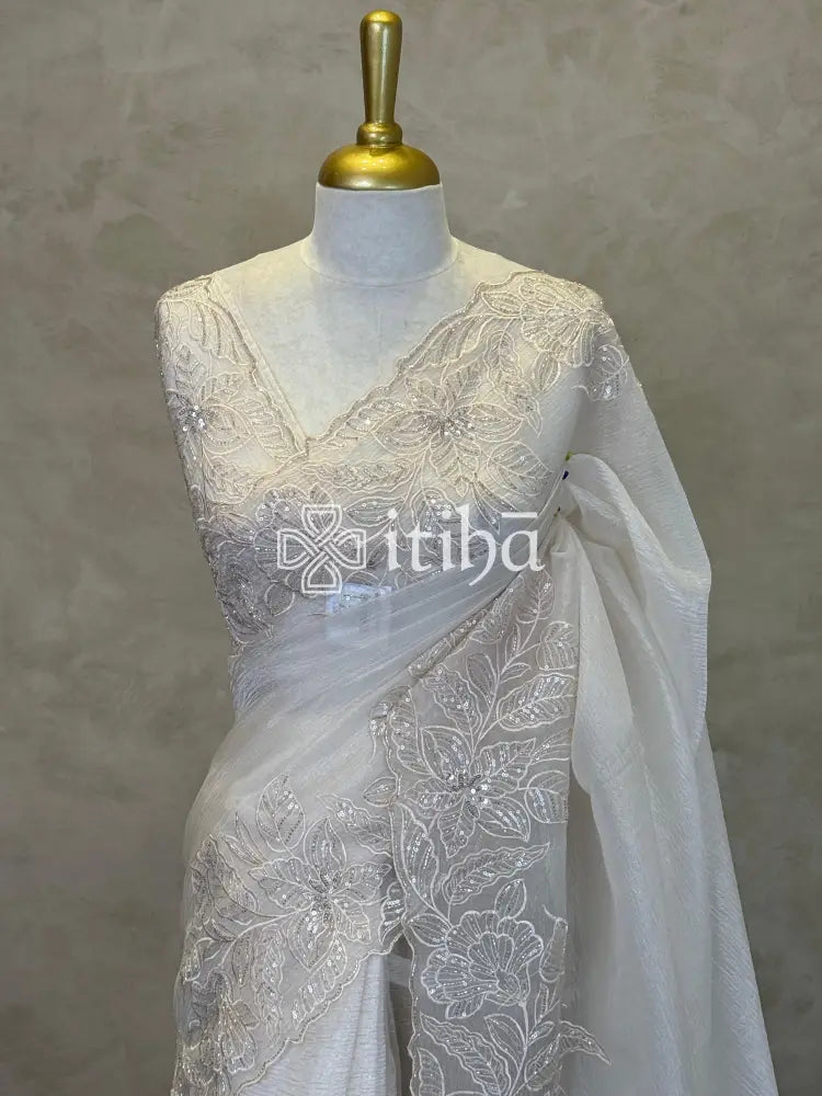 ORGANZA HAND EMBROIDERY DESIGNER SAREE
