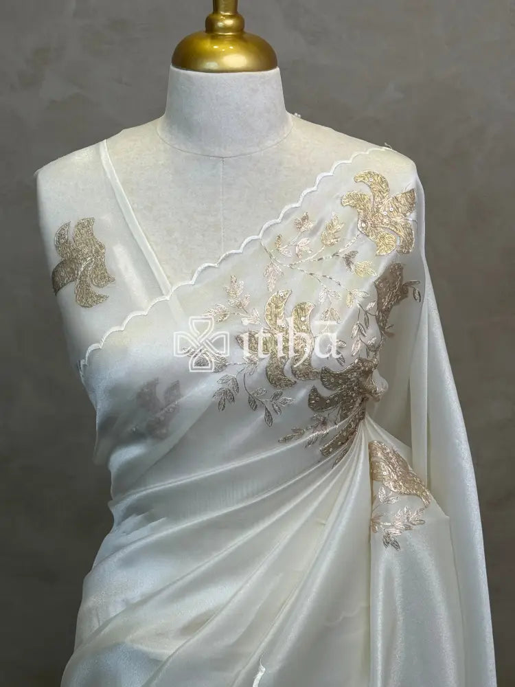 ORGANZA HAND EMBROIDERY DESIGNER SAREE