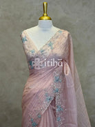 ORGANZA HAND EMBROIDERY DESIGNER SAREE
