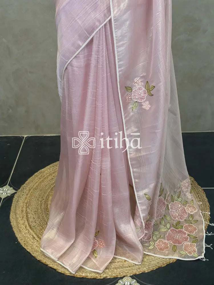 ORGANZA HAND EMBROIDERY DESIGNER SAREE