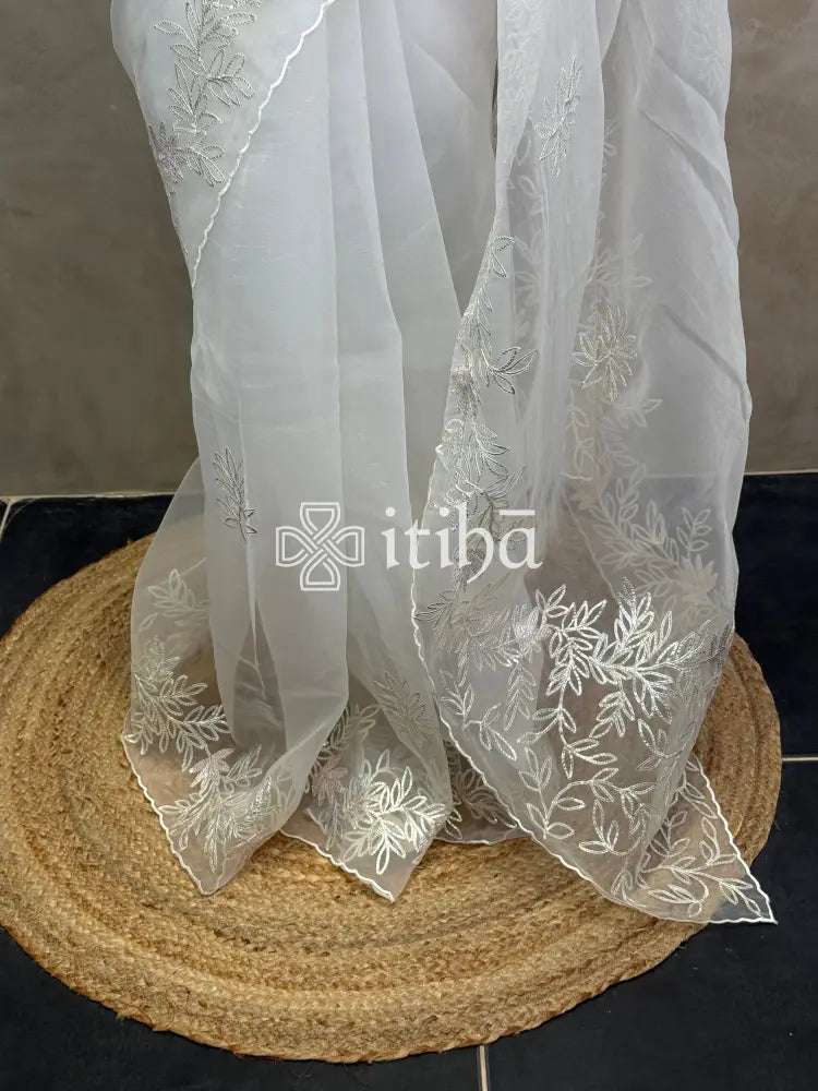 ORGANZA HAND EMBROIDERY DESIGNER SAREE