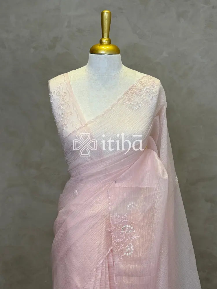 ORGANZA HAND EMBROIDERY DESIGNER SAREE