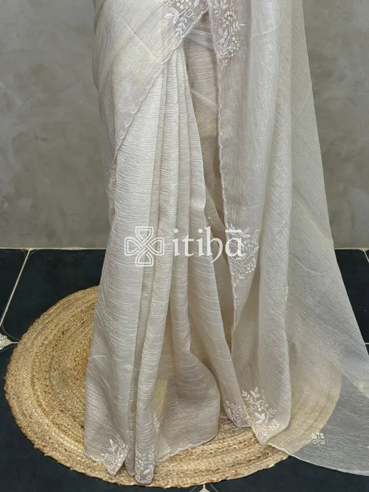 ORGANZA HAND EMBROIDERY DESIGNER SAREE