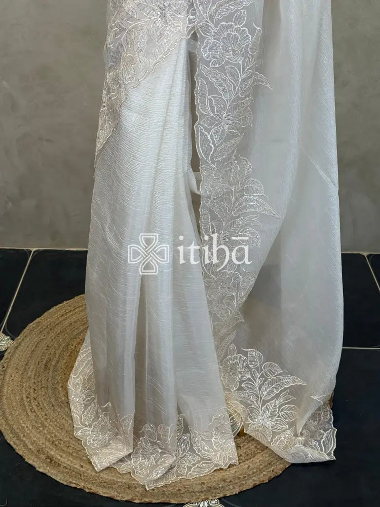 ORGANZA HAND EMBROIDERY DESIGNER SAREE