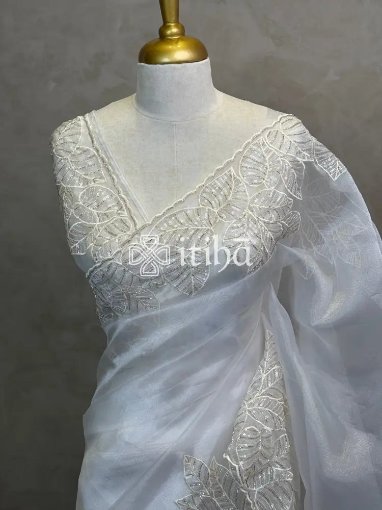 ORGANZA HAND EMBROIDERY DESIGNER SAREE