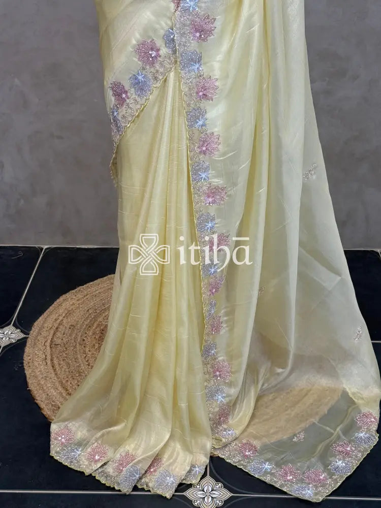 ORGANZA HAND EMBROIDERY DESIGNER SAREE