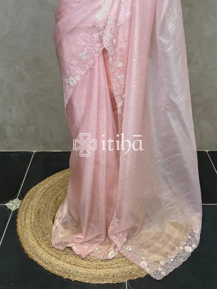 ORGANZA HAND EMBROIDERY DESIGNER SAREE