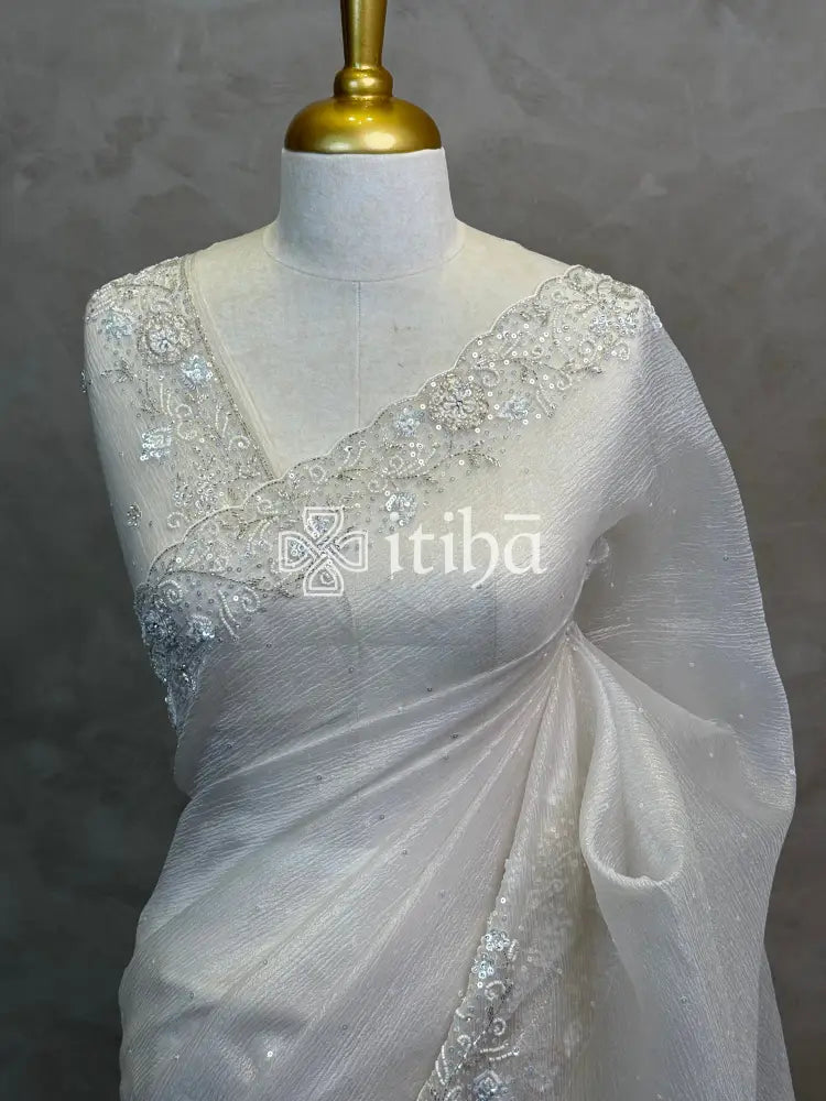 ORGANZA HAND EMBROIDERY DESIGNER SAREE