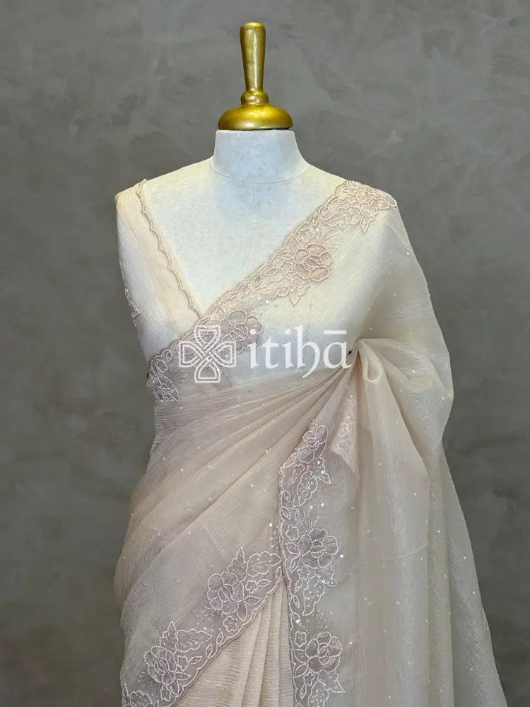ORGANZA HAND EMBROIDERY DESIGNER SAREE