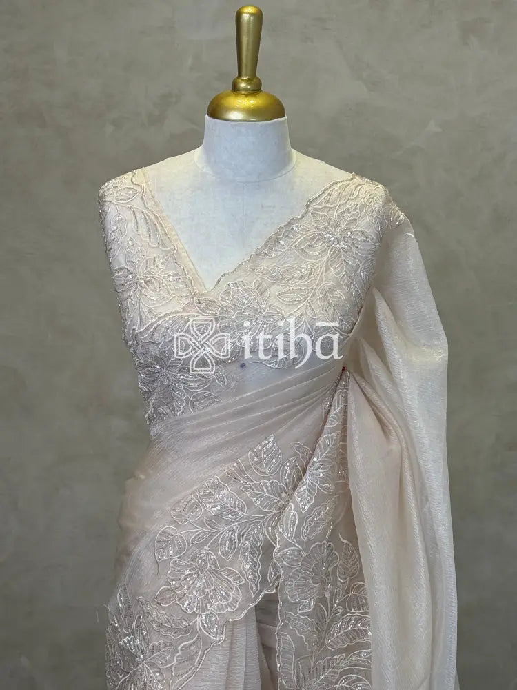ORGANZA HAND EMBROIDERY DESIGNER SAREE