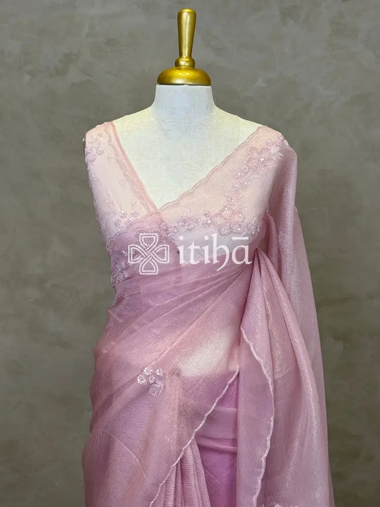 ORGANZA HAND EMBROIDERY DESIGNER SAREE