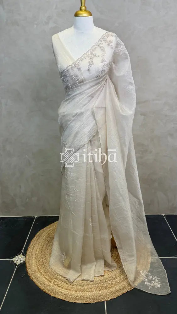 ORGANZA HAND EMBROIDERY DESIGNER SAREE