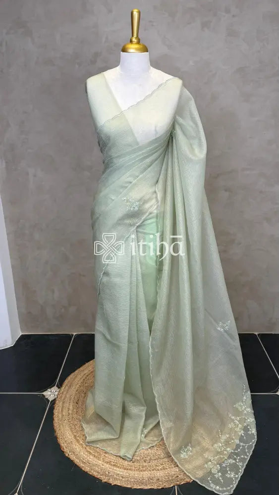 ORGANZA HAND EMBROIDERY DESIGNER SAREE